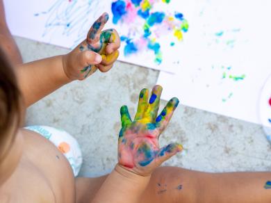 Child painting